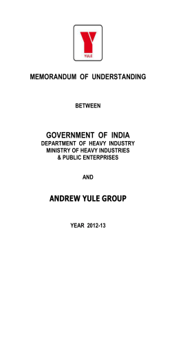 GOVERNMENT OF INDIA ANDREW YULE GROUP
