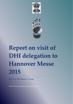Report on visit of DHI delegation to Hannover Messe 2015 (Size
