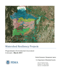 Draft Watershed Resliency Projects: PEA