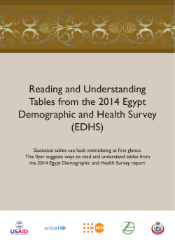 Reading DHS Tables (Egypt 2014)