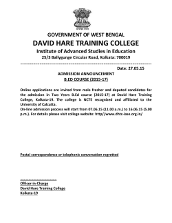 Announcement - David Hare College