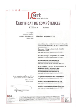 certificat de compÃ©tences - Diagnostic Immobilier Marseille