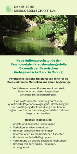 pdf downloaden - Bayerische Krebsgesellschaft eV