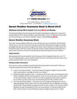 Severe Weather Awareness Week is March 23-27