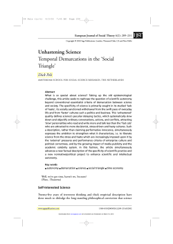 Unhastening Science Temporal Demarcations in the