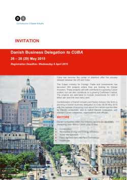 INVITATION Danish Business Delegation to CUBA 26 â 28 (29