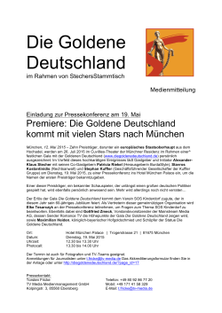 Die Goldene Deutschland: Einladung zur Pressekonferenz am 19