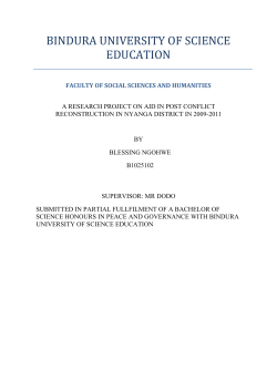 BINDURA UNIVERSITY OF SCIENCE EDUCATION