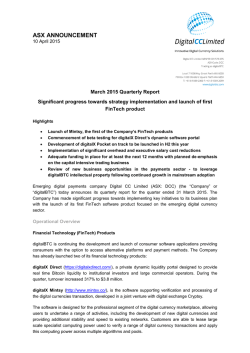 March 2015 Quarterly Report &acirc; Appendix 4C
