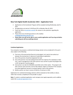 New York Digital Health Accelerator 2015 â Application Form