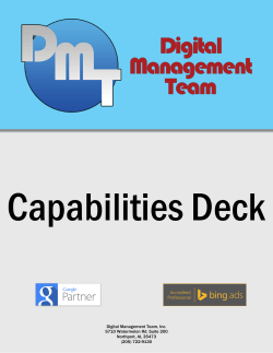 Capabilities Deck - Digital Management Team