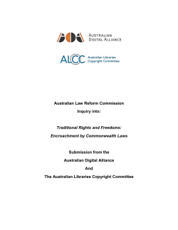 Australian Law Reform Commission Inquiry into: Traditional Rights