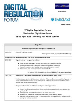 9th Digital Regulation Forum The Juncker Digital Revolution 28