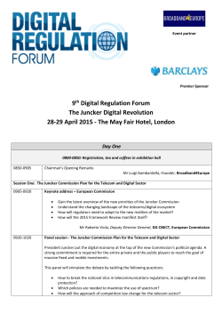 2015 Agenda - Digital Regulation Forum
