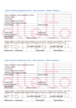Cash On Delivery Application Form - New Customers