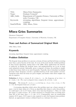 Misra-Gries Summaries