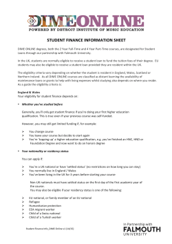 Student Finance Info Sheet