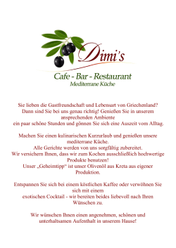 Herzlich willkommen bei Dimi`s CafÃ© â Bar â Restaurant Sie lieben