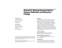 Sharing Personal Data to Support Reflection and Behaviour Change