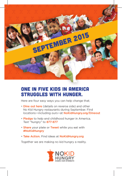 september 2015 - Dine Out For No Kid Hungry