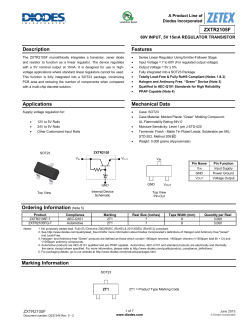 ZXTR2105F Description Applications Features Mechanical Data