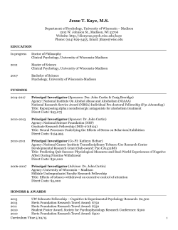 Jesse T. Kaye, M.S. - Addiction Research Laboratory
