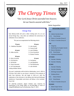 The Clergy Times - Diocese of Pittsburgh