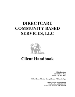 Client Rights - DirectCare Community Base Services, LLC
