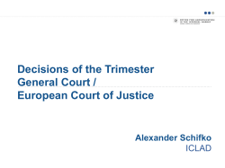 Decisions of the Trimester General Court / European Court