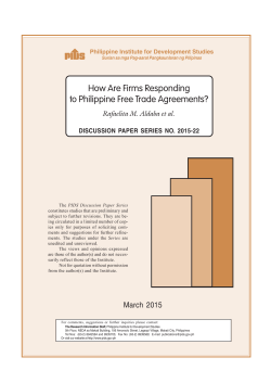 How Are Firms Responding to Philippine Free Trade Agreements?