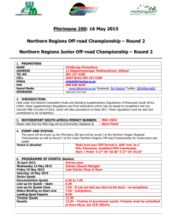 16 May 2015 Northern Regions Off-road