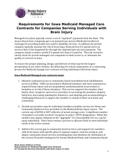 Requirements for Iowa Medicaid Managed Care
