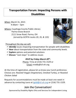 Transportation Forum: Impacting Persons with Disabilities Join the