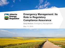 Emergency Management: Its Role in Regulatory Compliance Assurance