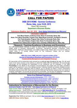 Rome 2015 Call for Papers