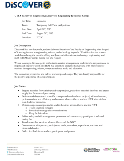 U of A Faculty of Engineering DiscoverE Engineering & Science