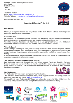 Newsletter 29 - 5th May 2015 - Dishforth Airfield Primary School