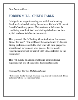 forbes mill - chef`s table - Walt Disney Elementary School