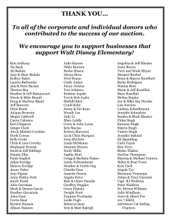 THANK YOUâ¦ - Walt Disney Elementary School Fundraising Auctions