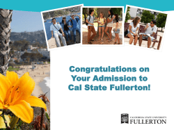 Congratulations on Your Admission to Cal State Fullerton!