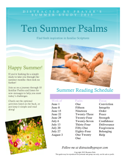 Ten Summer Psalms - Distracted by Prayer