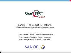 Sanofi â The ENCORE Platform