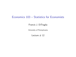 Lecture #12 - Francis J. DiTraglia