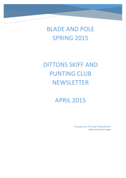 Dittons Newsletter Apr15 - Dittons Skiff and Punting Club