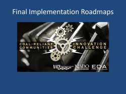 Implementation Roadmaps - Resources for Transitioning Economies