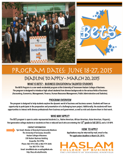BETS Program Flyer - The University of Tennessee, Knoxville