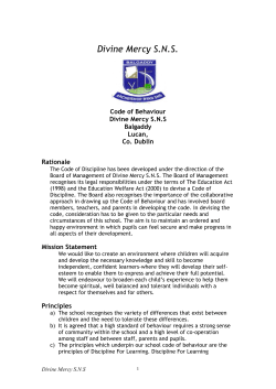 Code of discipline 2015 - Divine Mercy Balgaddy Senior National
