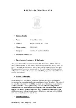 R.S.E Policy for Divine Mercy S.N.S â¢ School Details â¢ Introductory