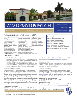 Congratulations, DSA Class of 2015!