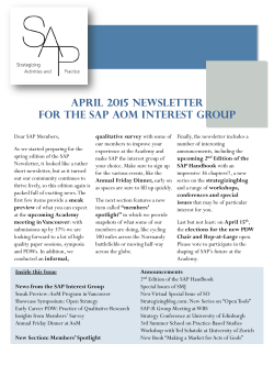 April 2015 - Academy of Management
